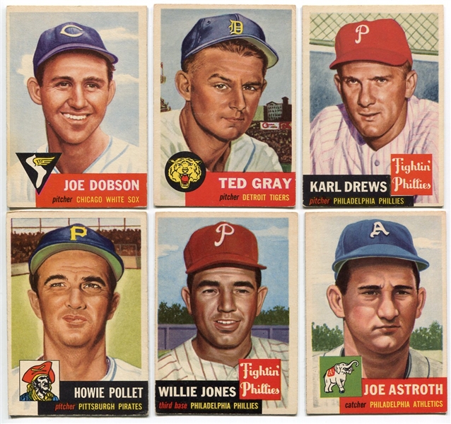 1953 Topps Baseball Lot of 10 Different Vg-Vg/EX