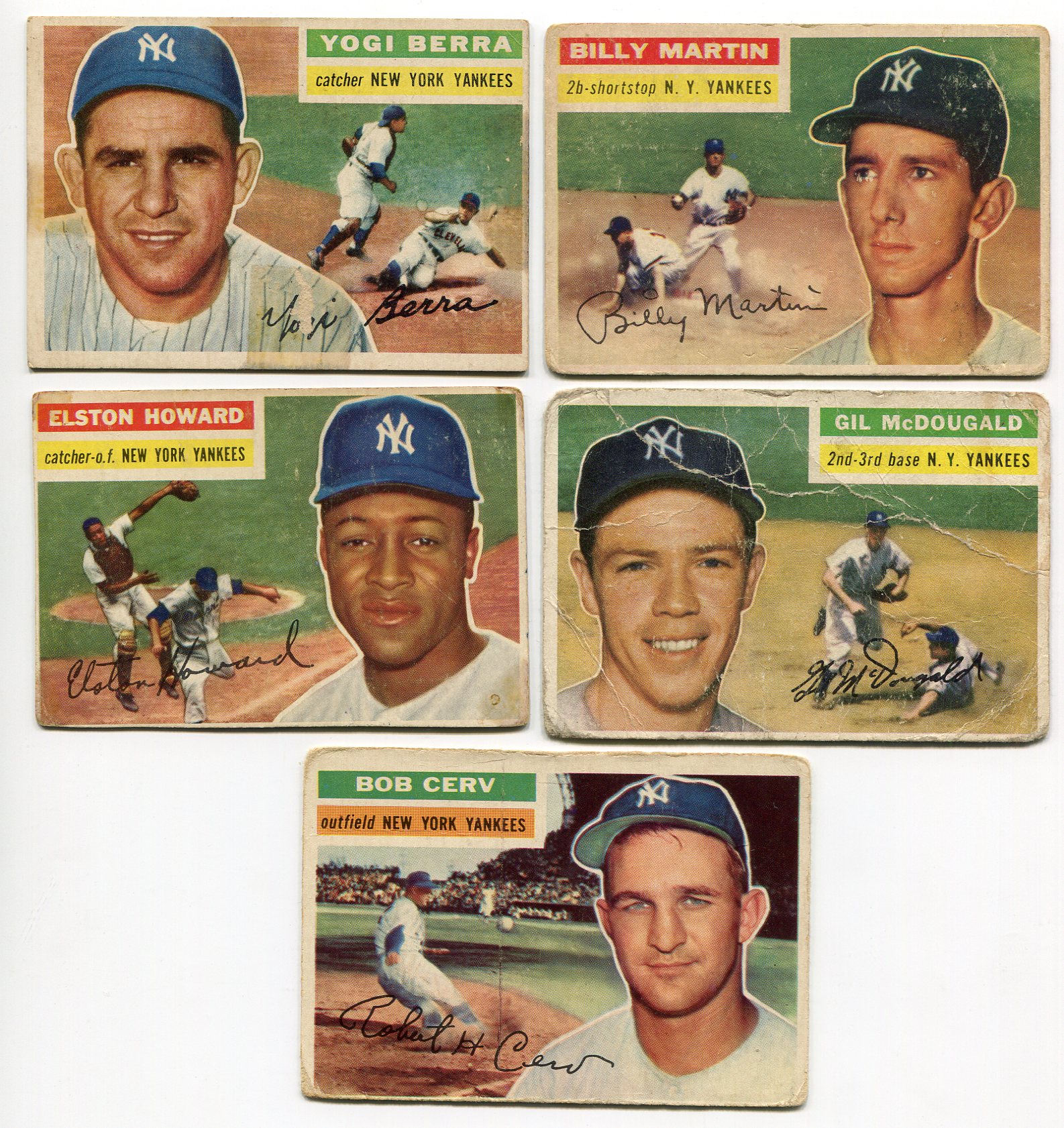 Lot Detail - 1956 Topps Lot of 5 New York Yankees Mostly HOFers