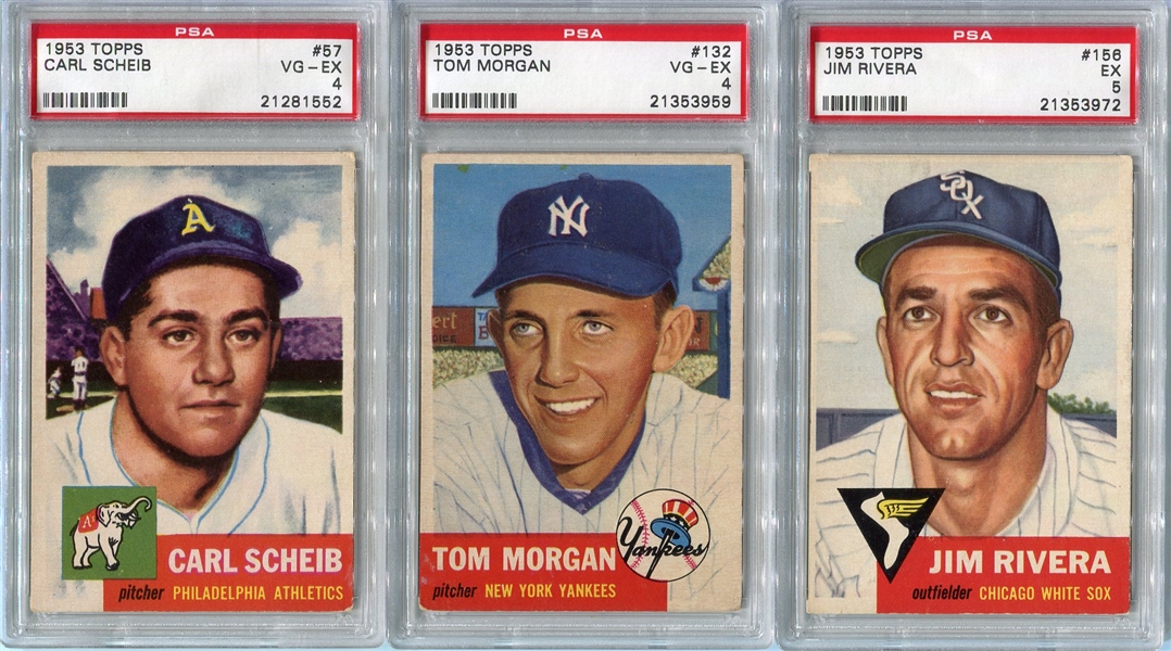 1953 Topps Baseball Lot of 3 Different PSA Graded