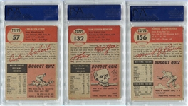 1953 Topps Baseball Lot of 3 Different PSA Graded