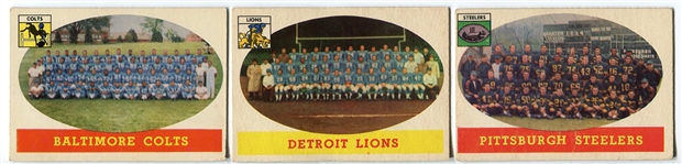 1958 Topps Football Lot of 12 Different Team Cards