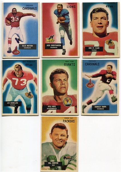 1955 Bowman Football Cards Lot of 7 Stars/HOFers