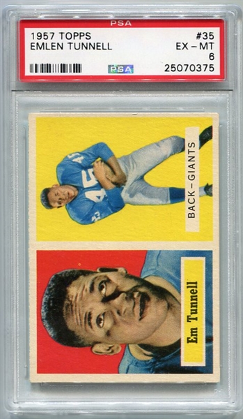 1957 Topps Football #35 Em Tunnell PSA 6