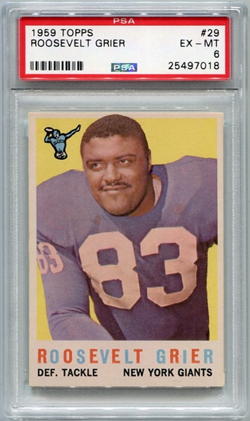 1959 Topps Football #29 Roosevelt Grier New York Giants PSA 6
