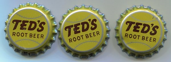 Lot of 3 1950s Teds Root Beer Caps