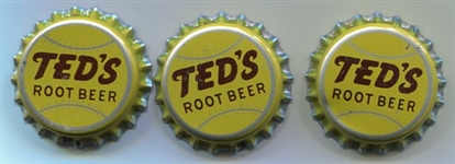 Lot of 3 1950s Teds Root Beer Caps