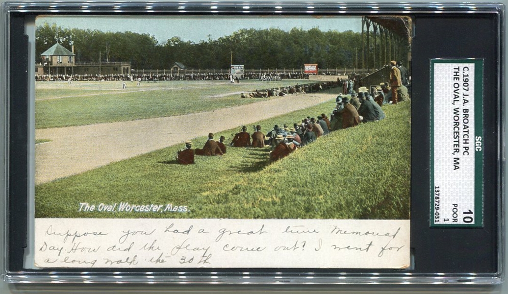 1907 J. A. Broatch Postcard "The Oval, Worcester, Mass."