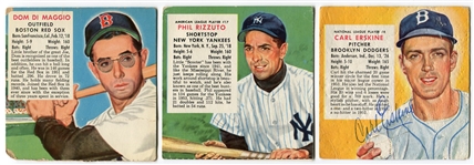 Lot of 3 Red Man Tobacco 1952 Dom DiMaggio 1955 Erskine(Autographed) and Rizzuto
