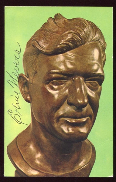 1963 Football HOF Bust Postcard Ernie Nevers Autographed