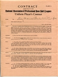 1925 National Association of Professional Base Ball Leagues Uniform Players Contract Des Moines