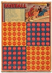 1930s W. H. Brady One Cent Baseball Punch Board Unused