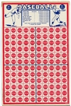 1950s Baseball Punchboard Unused