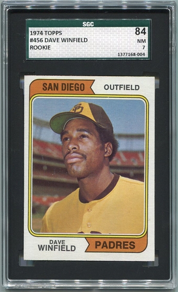 1974 Topps #456 Dave Winfield Rookie Card SGC 84