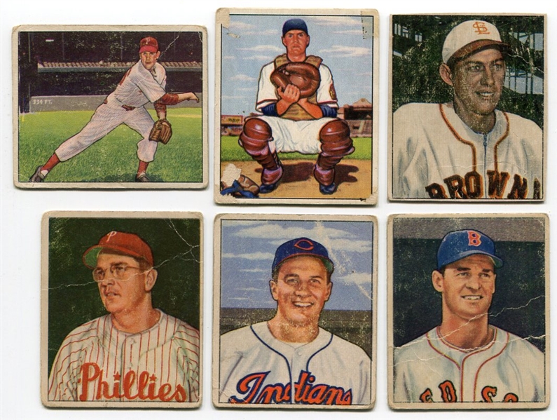 1950 Bowman Baseball Lot of 6 Different