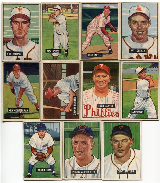 1951 Bowman Lot of 11 Different