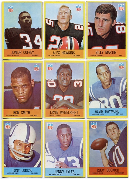 1967 Philadelphia Football Lot of 27 Different EX+/-