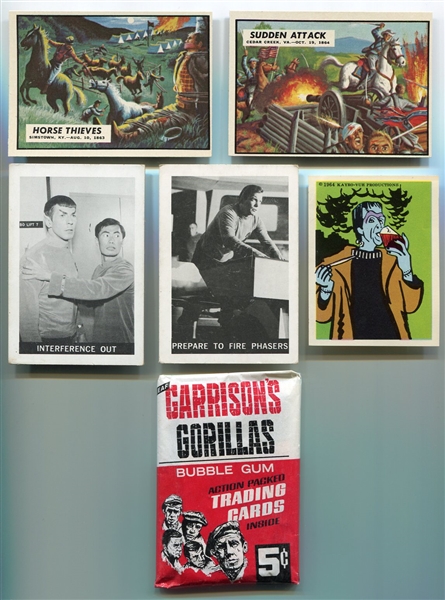 1960s Non-Sports Lot of 6 Different-Civil War News, Leaf Star Trek, Garrisons Gorillas & Kayro Munsters