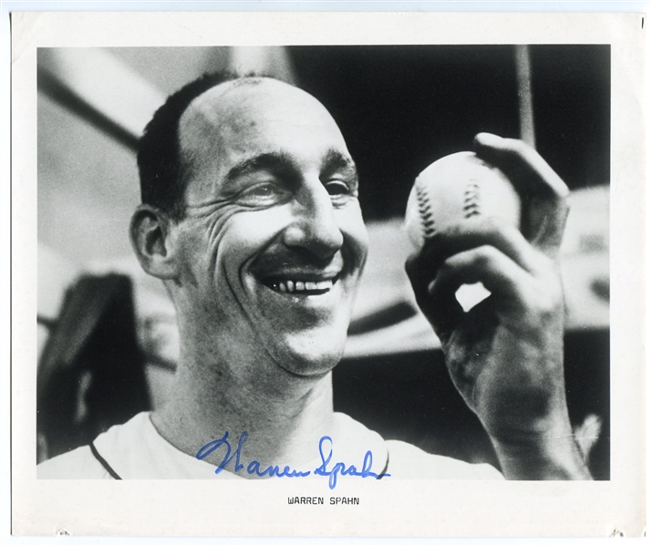 Warren Spahn Autographed 8" x 10" Black & White Photo