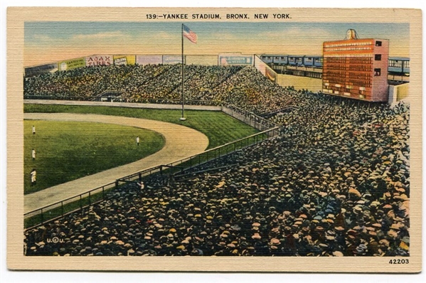 Circa 1940s Linen Postcard 139-Yankee Stadium, Bronx, New York