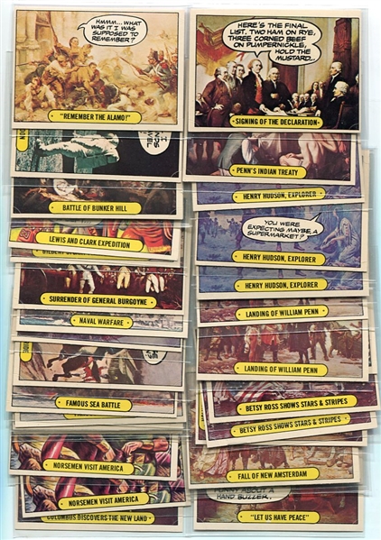 1973 Topps Hysterical History Stickers Lot of 37 Assorted Nrmt/Mt