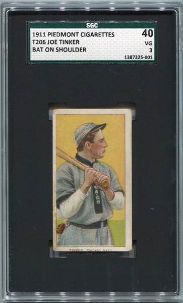 T206 Joe Tinker Bat On Shoulder SGC 40