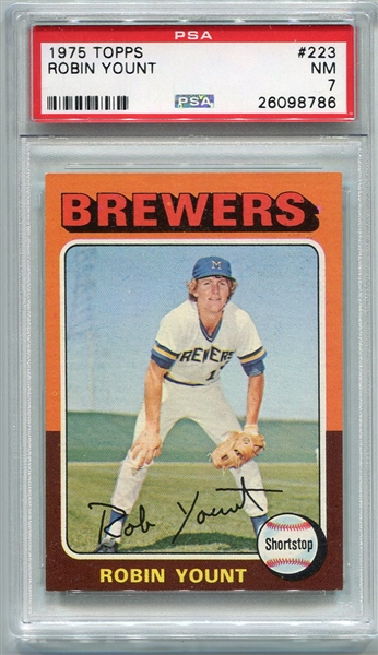 1975 Topps #223 Robin Yount Rookie Card PSA 7