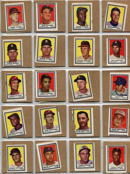 1962 Topps Baseball Stamps Lot of 60 Mostly Different 