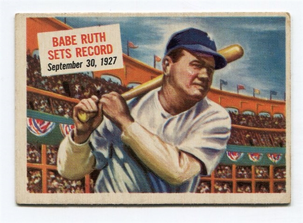 1954 Topps Scoops #41 Babe Ruth Sets Record VG/EX