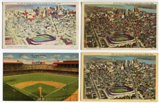 13 Different Linen Postcards of Briggs Stadium Detroit Michigan