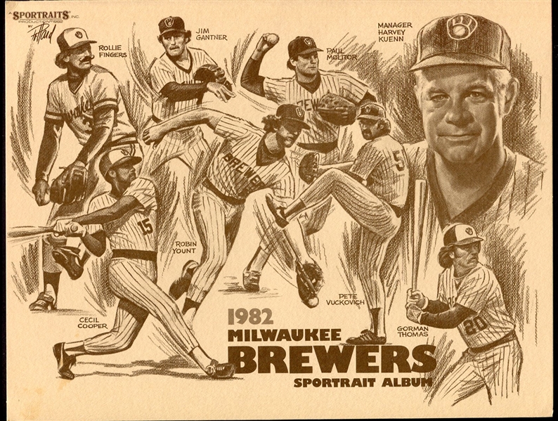 1982 Milwaukee Brewers Sportrait Album Signed by Joe Hauser