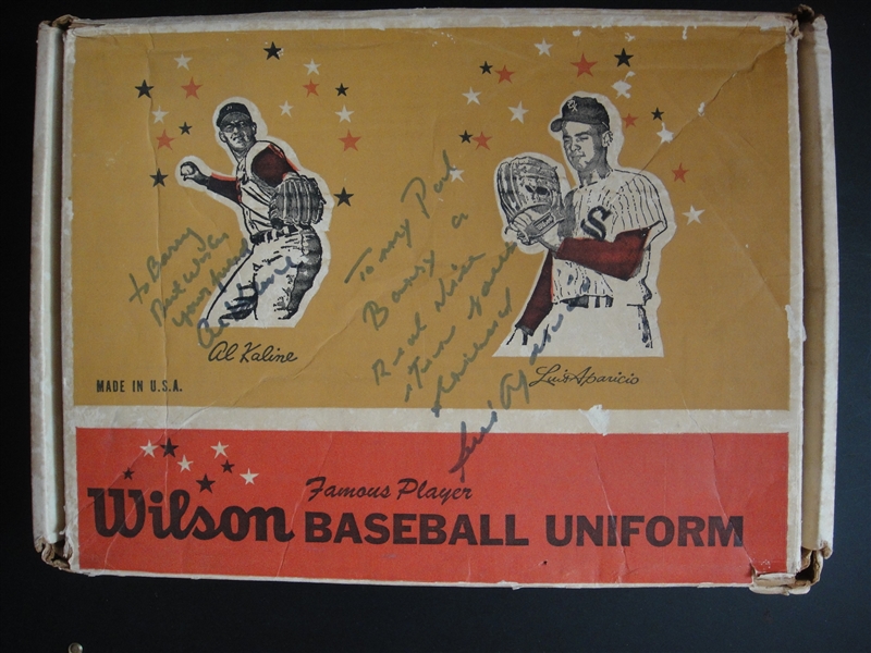 Circa 1960 Wilson Famous Player Baseball Uniform Autographed by Kaline & Aparicio to Halper