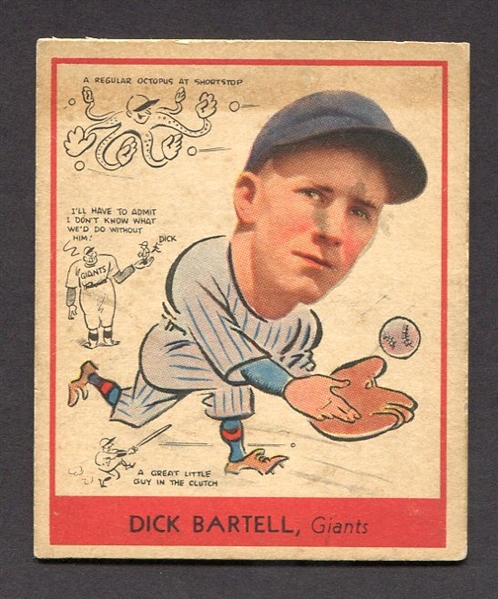 1938 Goudey Heads-Up #272 Dick Bartell New York Giants VG+