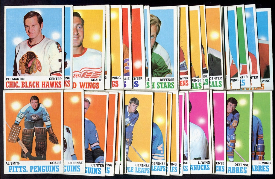 1970-71 Topps Hockey Lot of 50 Mostly Different VG - EX+