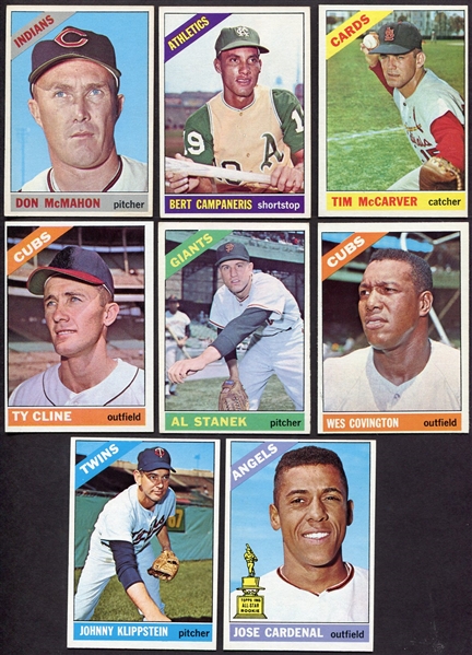 1966 Topps Lot of 8 Different w/Semi-highs All Exmt