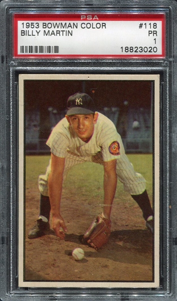1953 Bowman Color #118 Billy Martin New York Yankees