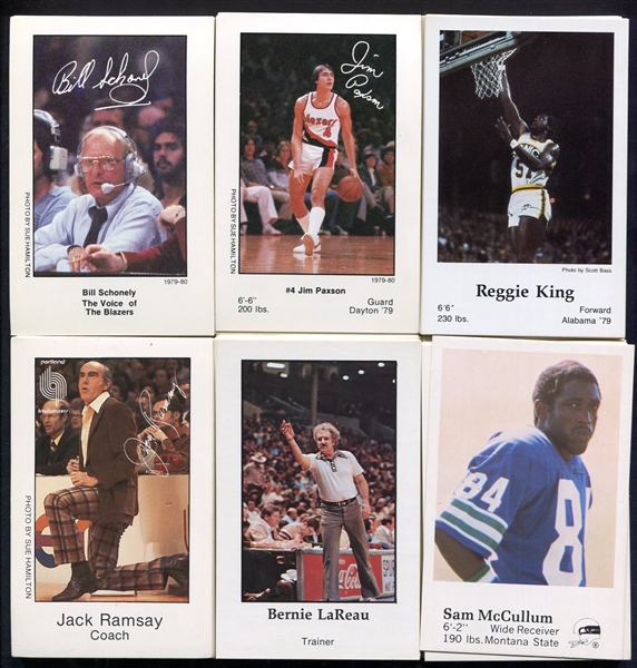1970s/80s Lot of 6 Different Police Issue Complete Sets Trail Blazers Spurs Sonics Seahawks