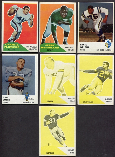 1960 & 1961 Fleer Lot of 7 w/Missing Color Cards