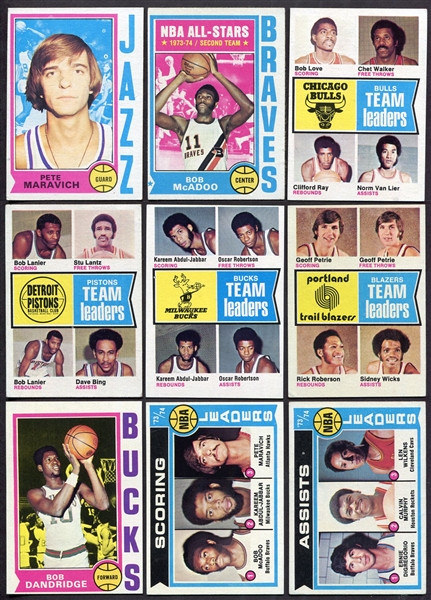 1974 Topps Basketball Lot of 16 Different Stars/HOFers