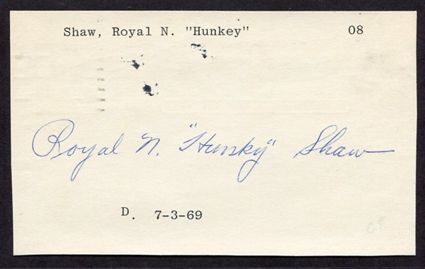 Hunky Shaw Autograph T206 Player!