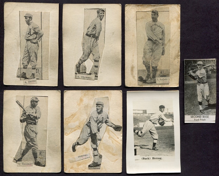 Lot of 7 Homemade Baseball "Cards"