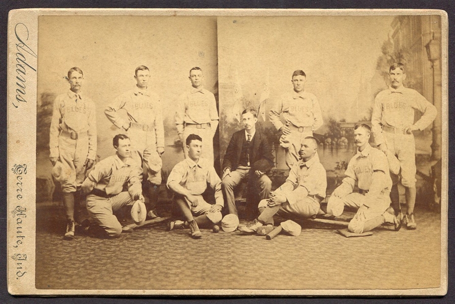 Circa 1884 Terre Haute Blues Baseball Club Cabinet Photo