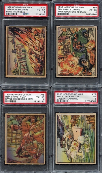 R69 1938 Horrors of War Lot of 24 PSA 3-6 Graded Cards 