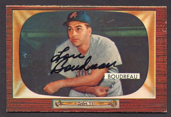 1955 Bowman #89 Lou Boudreau Autographed