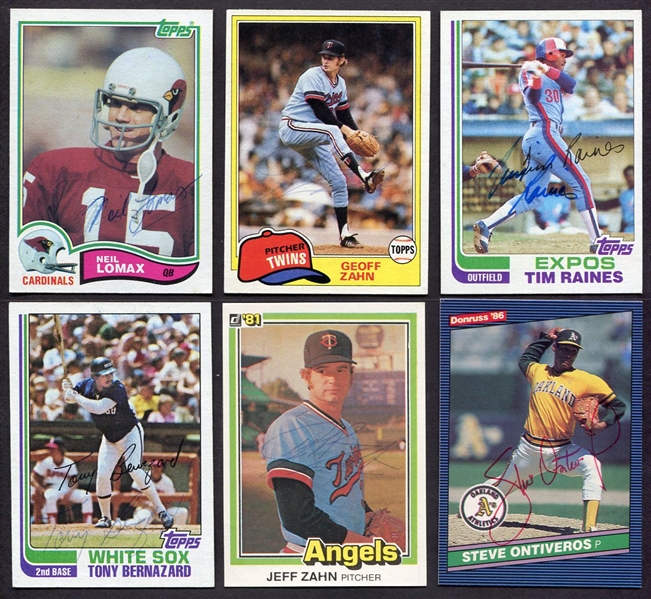 1980s Autographed Lot of 6 Baseball & Football Cards