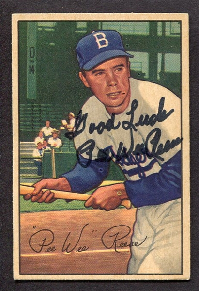 1952 Bowman #8 Pee Wee Reese Autographed