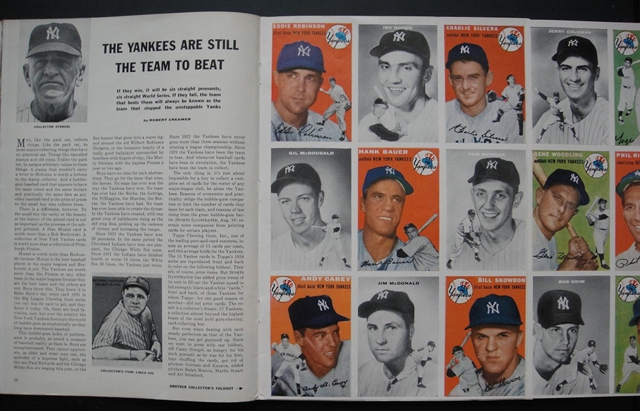 1954 Sports Illustrated 2nd Issue w/1954 Topps Yankees Foldout