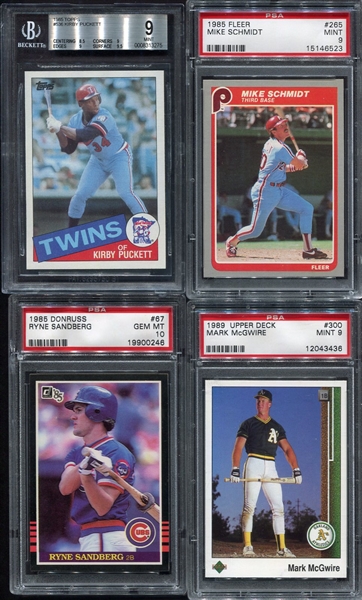 1985-1989 Star Card Graded Lot of 4 All Mint or Better