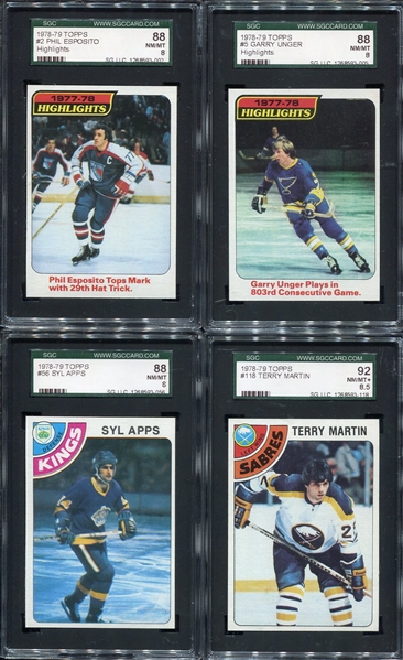 1978-79 Topps Hockey Lot of 5 SGC 88 & 92s