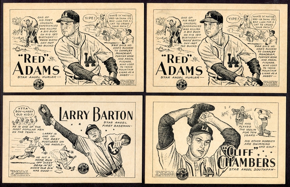 1947 PCL Signal Oil Los Angeles Angels Partial Set of 15 Different Ex/Exmt