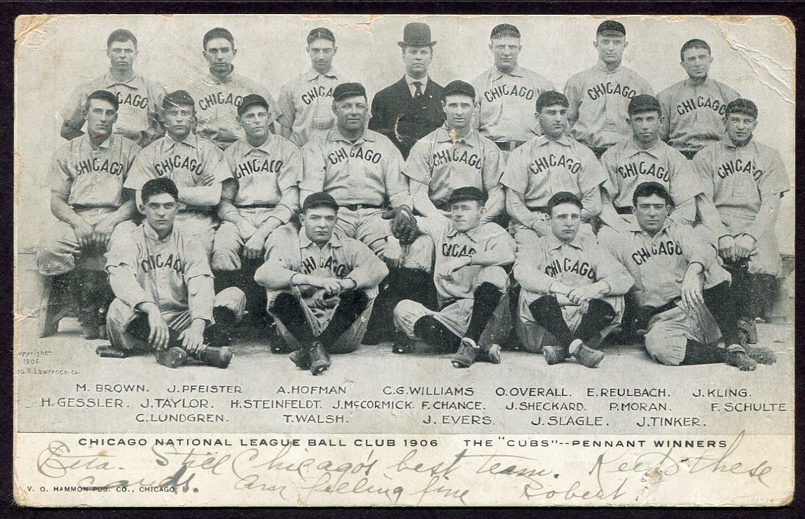 Lot Detail - 1906 Chicago Cubs V.O. Hammond Postcard